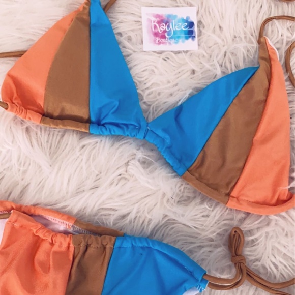 Color block halter top bikini et - Picture 4 of 8